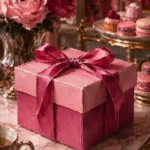Patisserie Reliquary Pink Pastry Box Without Lettering Tied In Pink Breakfast Nook Wall Art