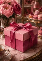 Patisserie Reliquary Pink Pastry Box Without Lettering Tied In Pink Breakfast Nook Wall Art