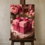 Premium Wall Art Dikey Html Edition – NM3-PNK-PP-V-003 displayed on a studio easel