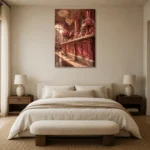 Premium Wall Art Dikey Html Edition – NM3-PNK-PP-V-004 showcased in an elegant minimalist interior