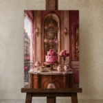 Premium Wall Art Dikey Html Edition – NM3-PNK-PP-V-005 displayed on a studio easel