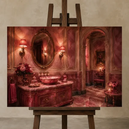 Premium Wall Art Yatay Html Edition – NM3-PNK-PR-H-001 displayed on a studio easel