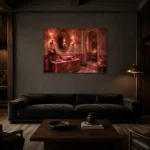Premium Wall Art Yatay Html Edition – NM3-PNK-PR-H-001 shown in a warm modern interior