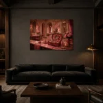 Premium Wall Art Yatay Html Edition – NM3-PNK-PR-H-002 shown in a warm modern interior