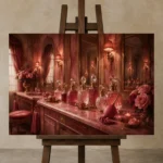 Premium Wall Art Yatay Html Edition – NM3-PNK-PR-H-003 displayed on a studio easel