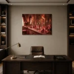 Premium Wall Art Yatay Html Edition – NM3-PNK-PR-H-003 displayed in a contemporary gallery-inspired room