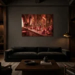 Premium Wall Art Yatay Html Edition – NM3-PNK-PR-H-003 shown in a warm modern interior