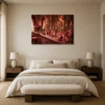 Premium Wall Art Yatay Html Edition – NM3-PNK-PR-H-003 showcased in an elegant minimalist interior