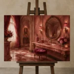 Premium Wall Art Yatay Html Edition – NM3-PNK-PR-H-004 displayed on a studio easel