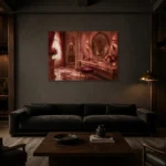 Premium Wall Art Yatay Html Edition – NM3-PNK-PR-H-004 shown in a warm modern interior
