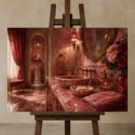 Premium Wall Art Yatay Html Edition – NM3-PNK-PR-H-005 displayed on a studio easel