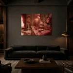 Premium Wall Art Yatay Html Edition – NM3-PNK-PR-H-005 shown in a warm modern interior
