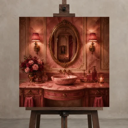 Premium Wall Art Kare Html Edition – NM3-PNK-PR-S-001 displayed on a studio easel