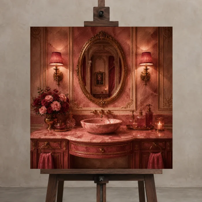 Premium Wall Art Kare Html Edition – NM3-PNK-PR-S-001 displayed on a studio easel
