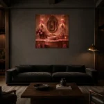 Premium Wall Art Kare Html Edition – NM3-PNK-PR-S-001 shown in a warm modern interior