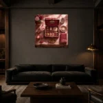 Premium Wall Art Kare Html Edition – NM3-PNK-PR-S-002 shown in a warm modern interior