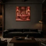Premium Wall Art Kare Html Edition – NM3-PNK-PR-S-003 shown in a warm modern interior