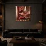 Premium Wall Art Kare Html Edition – NM3-PNK-PR-S-004 shown in a warm modern interior