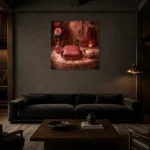 Premium Wall Art Kare Html Edition – NM3-PNK-PR-S-005 shown in a warm modern interior