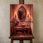 Premium Wall Art Dikey Html Edition – NM3-PNK-PR-V-001 displayed on a studio easel