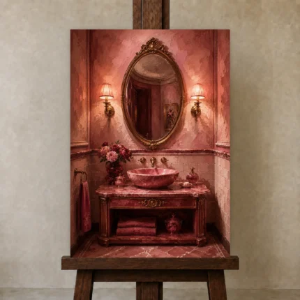 Premium Wall Art Dikey Html Edition – NM3-PNK-PR-V-001 displayed on a studio easel
