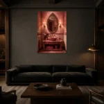 Premium Wall Art Dikey Html Edition – NM3-PNK-PR-V-001 shown in a warm modern interior
