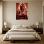 Premium Wall Art Dikey Html Edition – NM3-PNK-PR-V-001 showcased in an elegant minimalist interior