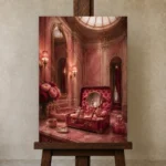 Premium Wall Art Dikey Html Edition – NM3-PNK-PR-V-002 displayed on a studio easel