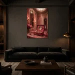 Premium Wall Art Dikey Html Edition – NM3-PNK-PR-V-002 shown in a warm modern interior