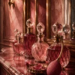 Powder Reliquary Row Of Perfume Bottles Pink Dressing Room Wall Art