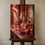 Premium Wall Art Dikey Html Edition – NM3-PNK-PR-V-003 displayed on a studio easel