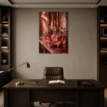 Premium Wall Art Dikey Html Edition – NM3-PNK-PR-V-003 displayed in a contemporary gallery-inspired room