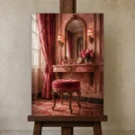 Premium Wall Art Dikey Html Edition – NM3-PNK-PR-V-004 displayed on a studio easel