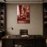 Premium Wall Art Dikey Html Edition – NM3-PNK-PR-V-004 displayed in a contemporary gallery-inspired room