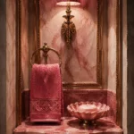 Powder Ascent Folded Hand Towel Pink Bedroom Wall Art