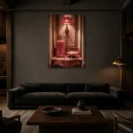 Premium Wall Art Dikey Html Edition – NM3-PNK-PR-V-005 shown in a warm modern interior
