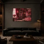 Premium Wall Art Yatay Html Edition – NM3-PNK-RG-H-001 shown in a warm modern interior
