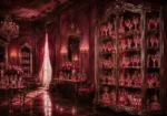 Rose Glass Salon Collection Of Pink Goblets Pink Living Room Wall Art
