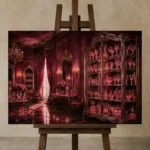 Premium Wall Art Yatay Html Edition – NM3-PNK-RG-H-002 displayed on a studio easel