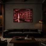 Premium Wall Art Yatay Html Edition – NM3-PNK-RG-H-002 shown in a warm modern interior