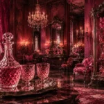 Rose Glass Chronicle Faceted Decanter Pink Dressing Room Wall Art