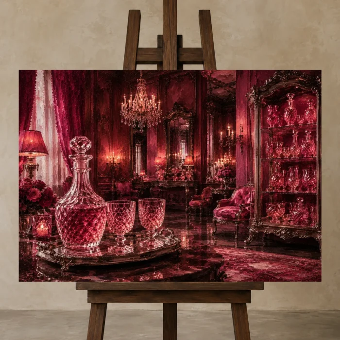 Premium Wall Art Yatay Html Edition – NM3-PNK-RG-H-003 displayed on a studio easel
