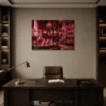 Premium Wall Art Yatay Html Edition – NM3-PNK-RG-H-003 displayed in a contemporary gallery-inspired room