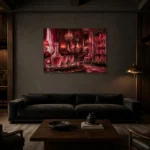Premium Wall Art Yatay Html Edition – NM3-PNK-RG-H-003 shown in a warm modern interior