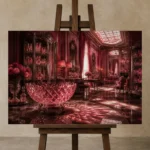 Premium Wall Art Yatay Html Edition – NM3-PNK-RG-H-004 displayed on a studio easel