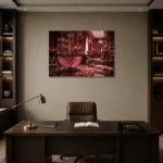 Premium Wall Art Yatay Html Edition – NM3-PNK-RG-H-004 displayed in a contemporary gallery-inspired room