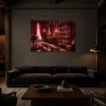 Premium Wall Art Yatay Html Edition – NM3-PNK-RG-H-005 shown in a warm modern interior