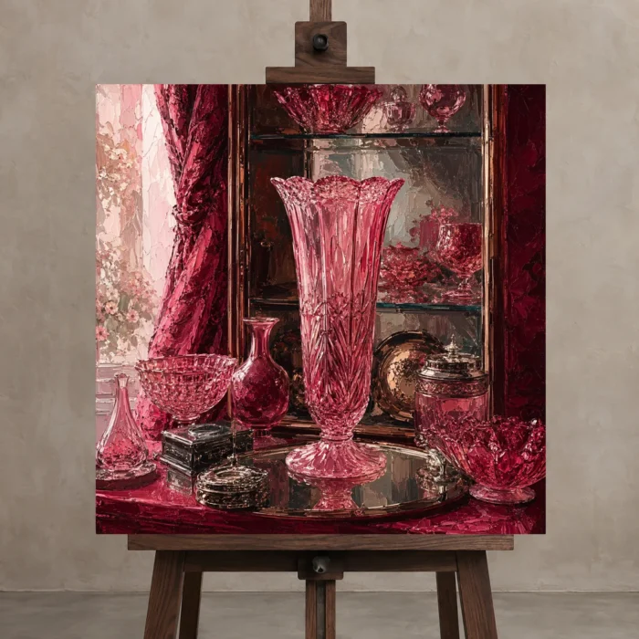 Premium Wall Art Kare Html Edition – NM3-PNK-RG-S-001 displayed on a studio easel