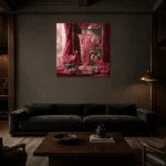 Premium Wall Art Kare Html Edition – NM3-PNK-RG-S-001 shown in a warm modern interior