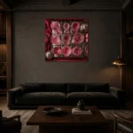 Premium Wall Art Kare Html Edition – NM3-PNK-RG-S-002 shown in a warm modern interior